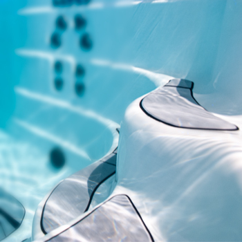 Nonslip comfort floor system on bottom of an H2X Swim Spa.